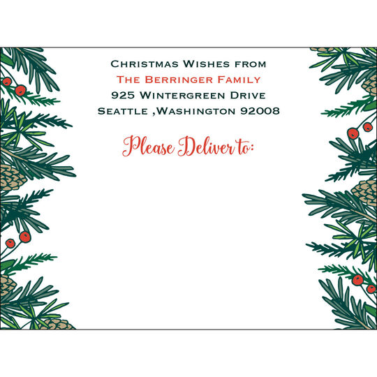 Pine Branches Shipping Labels